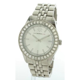 Isaac Mizrahi NIB Isaac Mizrahi Live Silver Tone Women's Watch With Stone bezel