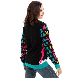 OFF THE RACK Unisex Men's Ugly Christmas Sweater Funny Novelty Knit Pullover with Classic Fairisle Pattern Flamingo S