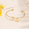 YeGieonr Women's Gold, Stainless Steel Love Knot Initial Charm Cuff