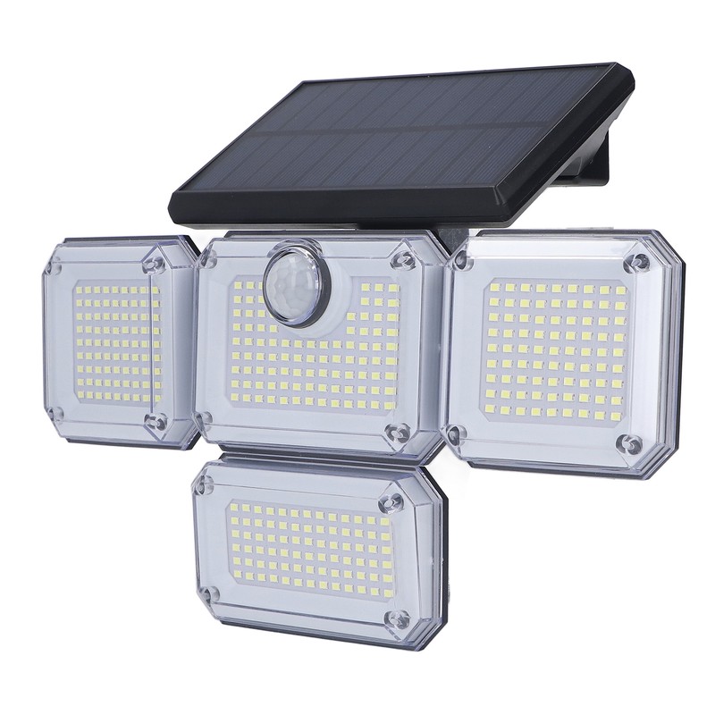 Solar Outdoor Street Light 4 Rotating Head Flexible Foldable IP64