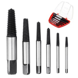6pcs Pipe Screw Extractor Set,Broken Spiral Screw Extractor for Removing Stripped Screws and Broken Bolts,Damaged Screw Broken Bolt Extractor Set