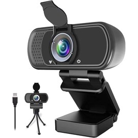1080P Webcam,Live Streaming Web Camera with Stereo Microphone, Desktop or Laptop USB Webcam with 110 Degree View Angle, HD N5 Webcam for Video Calling