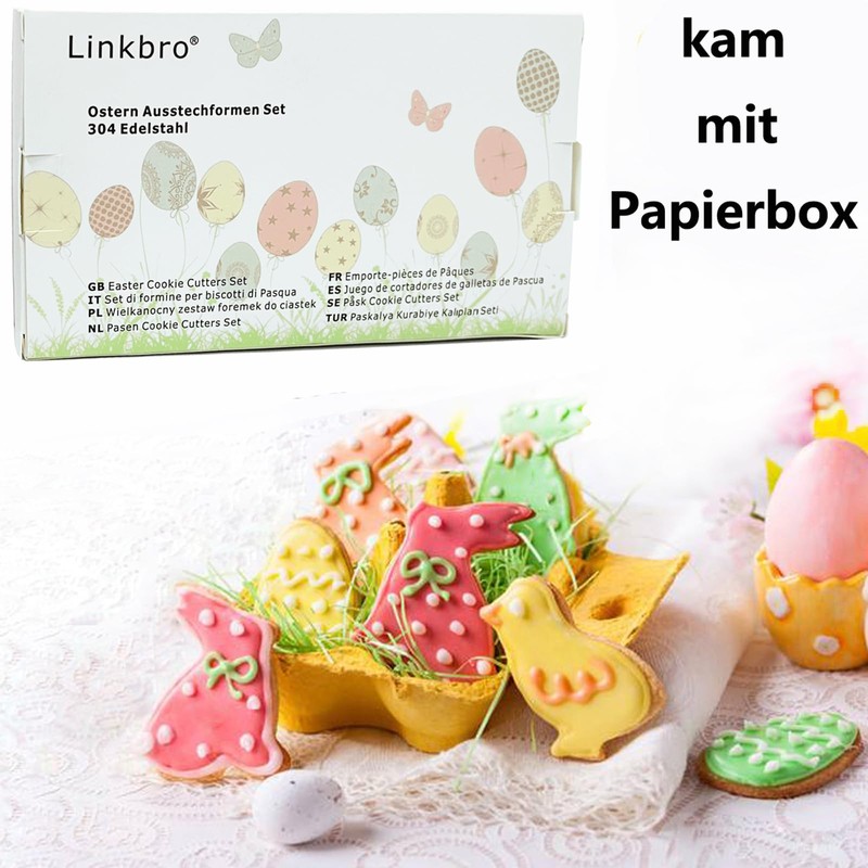 Linkbro Ausstecher Ostern [12 Stück ], 304 Edelstahl Ausstechförmchen Ostern