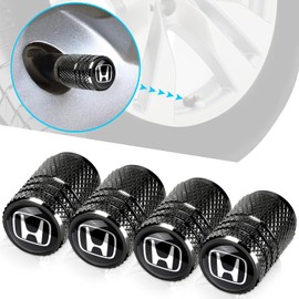 Tapones de válvula de neumático compatibles con tapas de aire de la serie Honda, tapas de válvula de metal, accesorios de decoración, 4 unidades, color negro