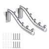 Folding Wall Mount Clothes Hanger Metal, 2 Pack Laundry Hanger