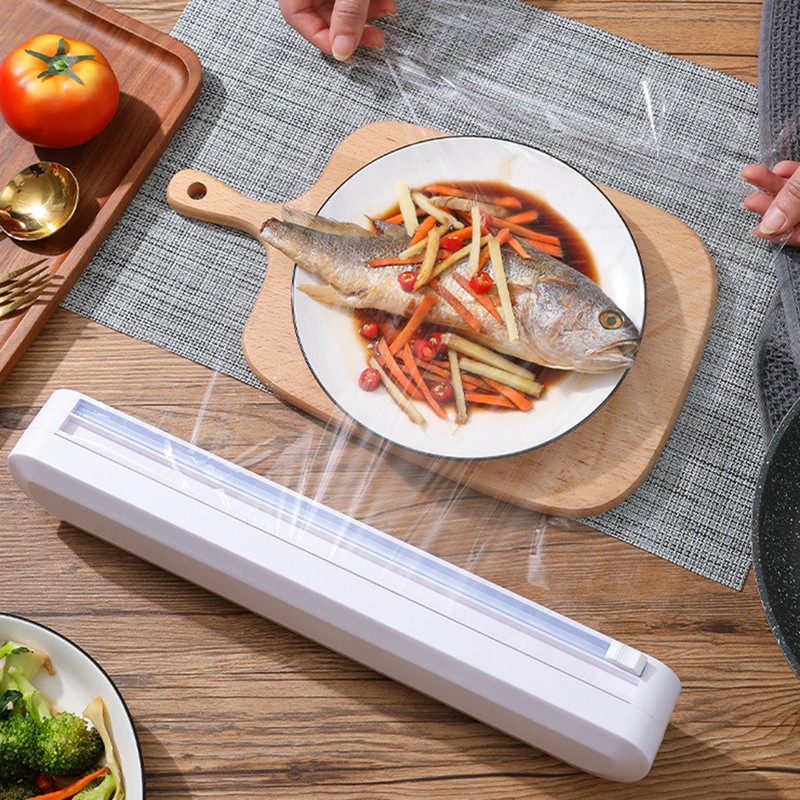 Cling Film Dispenser Cling Film Cutter Refillable Plastic Wrap Dispenser