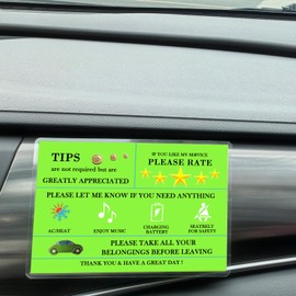 Rideshare Car Sign for Car Driver, 2-Pack Small Size for Front Passenger Area, Higher Ratings and More Tips with Universal Sign, 4×6 Inch