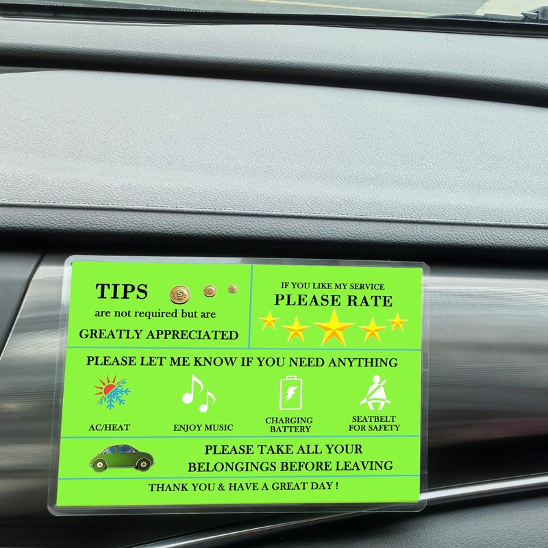 Rideshare Car Sign for Car Driver, 2-Pack Small Size for