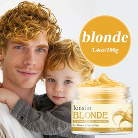 Gold Temporary Hair Styling Putty - Washable Hair Colour Wax for Men & Women - Non-Sticky Hair Clay for Natural Look - 24-Hour Hold, Easy to Wash Out (100g)