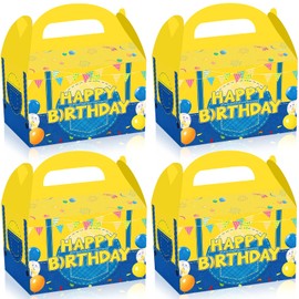 hqLwtEcpkZ Party Favor Goodie Bags for Birthday Supplies Decoration - Yellow Blue Paper Gift Bags