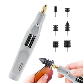 YUCHENGTECH Leather Polishing Burnishing Machine Leather Edge Grinding Machine Mini Leather Slicker Burnishing Tool for Bag Belt Shoes Leather DIY Create (Host + accessories)