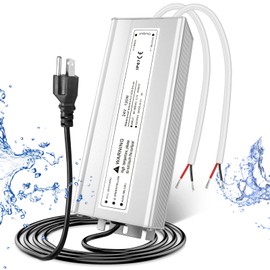 24V 120W LED Power Supply, Waterproof IP67 LED Driver, AC 110V to DC 24 Volt Low Voltage Transformer with 3-Prong Plug 3.3 Feet Cable for Indoor Outdoor LED Light, Computer Project