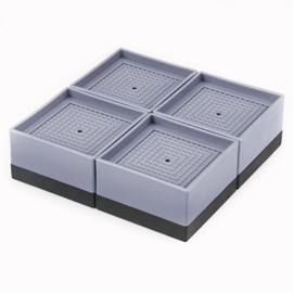 Umelee Washing Machine Rack, 2.9 inches (7.4 cm), Desk, Tables, Legs, Inserts, Washing Machine Rest, Anti-Vibration, For Sofas and Beds, Adjustable Height, Vibration and Noise Reduction, Anti-Slip, Prevents Scratches on Floors, Pack of 4 (Black, 2 Layers)