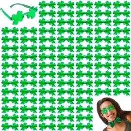 LINAYE 40 PCS St Patricks Day Glasses Bulk, Green Shamrock Sunglasses Glasses for Kids Adults, St. Patrick’s Day Accessories Clover Glasses Decorations Party Favors Supplies