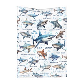 Shark Blanket, Shark Type Blankets, Gift for Girls Shark Lover, 30"x40" Soft Lightweight Plush Throw Blanket for Couch Bed Sofa Decoration