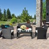 RELAX4LIFE 4-Piece Patio Furniture Set - Outdoor Rattan Wicker Sofa