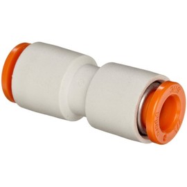 SMC KQ2H07-00A PBT Push-to-Connect Tube Fitting, Straight Union, 1/4" Tube OD (Pack of 10)
