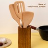 3Pcs Wooden Spatula Set Heat Resistant Light Weight Kitchen Cooking