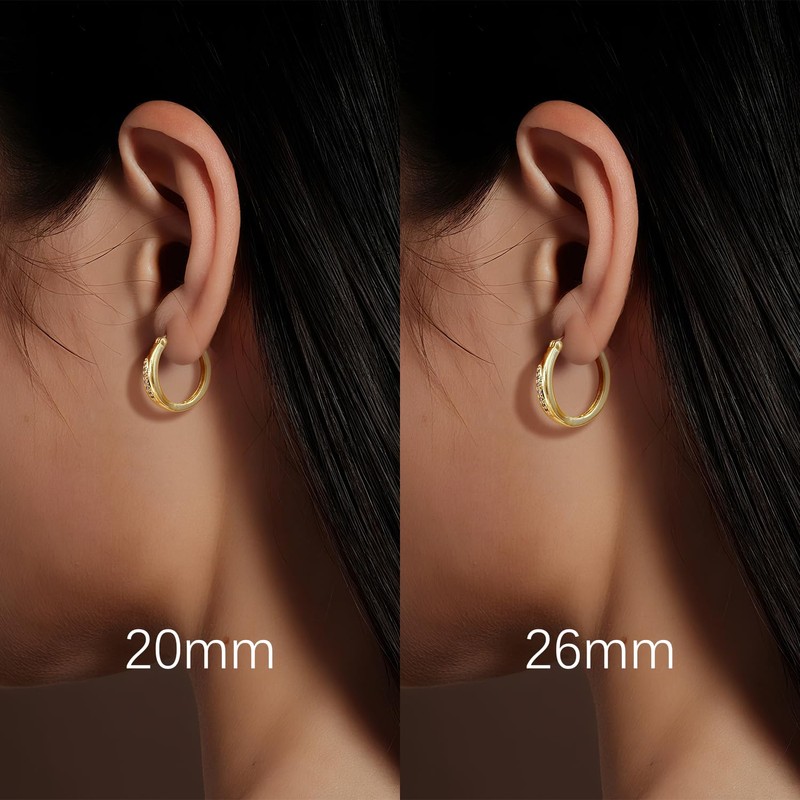 vuiikhir 14K Gold Earrings for Women 14K Gold Hoop Earrings
