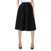 Urban GoCo Women's A-Line Pleated Flared Midi Skirt - Black