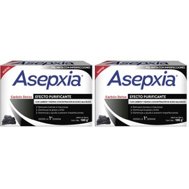ASEPXIA Carbón Detox Jabón en Barra, Efecto purificante, remueve toxinas e impurezas, disminuye grasa y brillo y previene imperfecciones, Barra de... 
