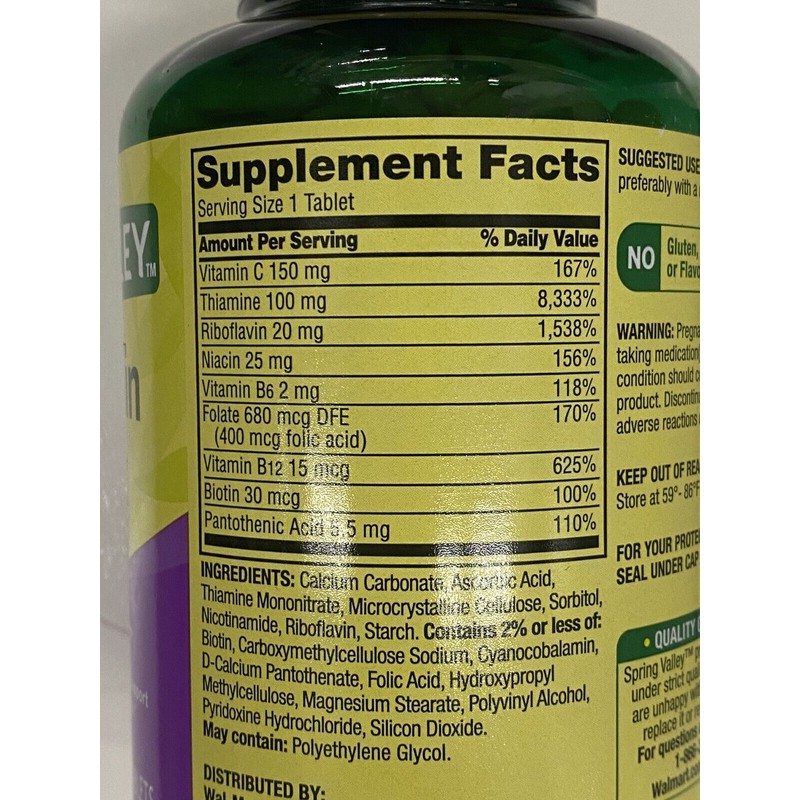 Spring Valley Super B Complex with Vitamin C & Folic