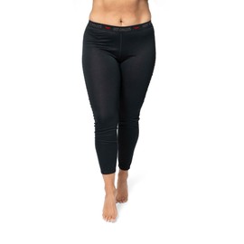 Hot Chillys Women's Pepper Skins Bottom Midweight Relaxed Fit Base Layer, Black, XL