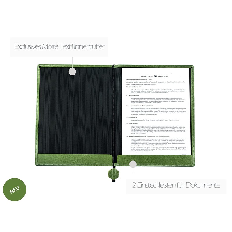 DELMON VARONE Certificate Folder in DIN A4 with Black Cord