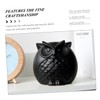 Ciieeo 2Pcs Black Ceramic Owl Figurines Creative Owl Shaped Statues