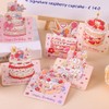 Youchicnow メッセージカード バースデーカード 6枚セット 水彩風ケーキデザイン 折りたたみ式 グリーティング お誕生日おめでとう 感謝カード ミニレター