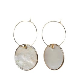 Lenny & Eva Intentions Natural Semi-Precious Gemstone Capiz Earrings Collections, Circle