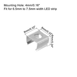MECCANIXITY Rope Light Mounting Clips, 50 Pack Wall Channel Mounting Holder Accessories for 6.5mm to 7.5mm Waterproof LED Strip, Stainless Steel
