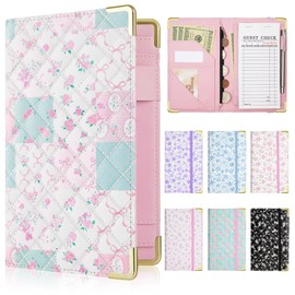 Server Books for Waitress, Leather Server Book with Zipper Pocket, Cute Servering Book with & Pen Holder Fits Servers Apron