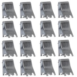 16 Pack Zinc Plated Steel Universal Snap-in Shelf Clip for Commercial Refrigerators, Freezers, and Coolers - 7/8" Replacement Pilaster Shelf Clip with 7/16" Tab for Additional Support