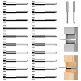 Gyykzz 20 Pack Invisible Cable Railing Kit for 1/8" Wire Rope, 1.77" Completely Hidden Invisible T316 Swage Tensioner Cable Railing Hardware with 2 Piece Spare Thread Stud for 2"x2" Metal Deck Post