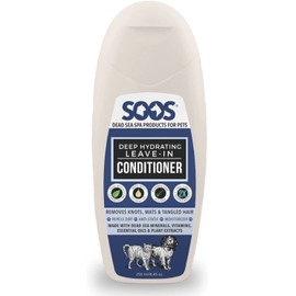 Soos Pet Dog Conditioner for Cats and Pets Deep Hydrating Leave-in Natural Dead Sea Minerals Skin Moisturizer Polish Deeply Absorbing with Vitamins Natural Ingredients - 1x Pet Conditioner (250ml)