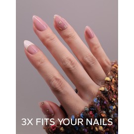 Nelaoco Nail Polish Strips – 32PCS Salon Quality Wraps, Long Lasting Gel Nail Stickers for Women (French Flower Pink)