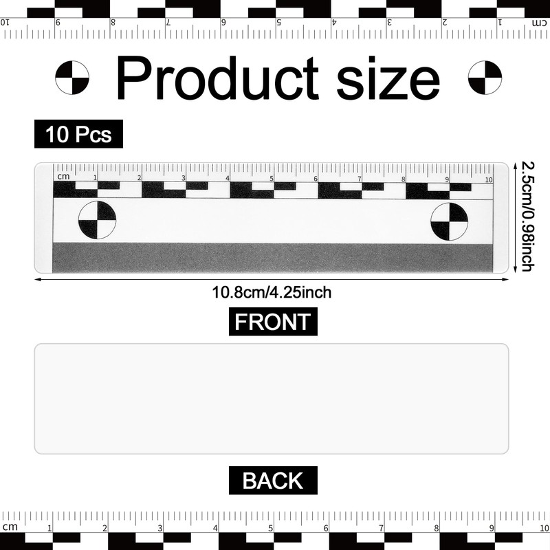 Marspark 10 Pcs Photo Macrographic Scale Markers Evidence Markers(White)