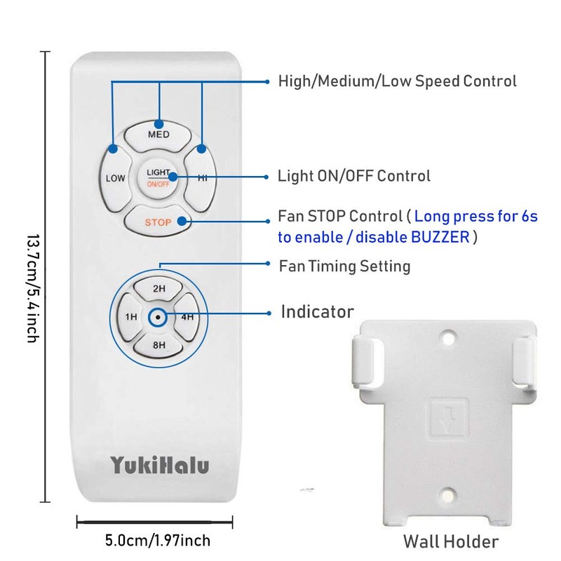 YUKIHALU 3-in-1 Small Size Universal Ceiling Fan Remote Control Kit,