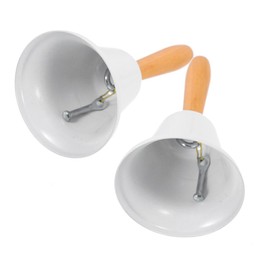 Levemolo 2pcs Metal Handbell Jingle Bells Ring Bell for Restaurant Hotel Training Pet Wake up