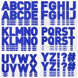 Harloon 232 Pcs 24 Sheets Large Glitter Letter Stickers Big Font Alphabet Letter Self Adhesive Letters Kit Mailbox Stickers for Mailbox Bulletin Boards Classroom Home(Blue,2.5 Inch)