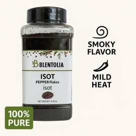 Blentolia Isot (Urfa) Pepper Flakes – Smoky, Mild Heat Turkish Chili – Sun-Dried & Stone-Crushed – 100% Pure, No Additives – 490 g Bulk Container