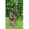 Ebros Forest Guardian Night Owl Welcome Sign Statue With Solar