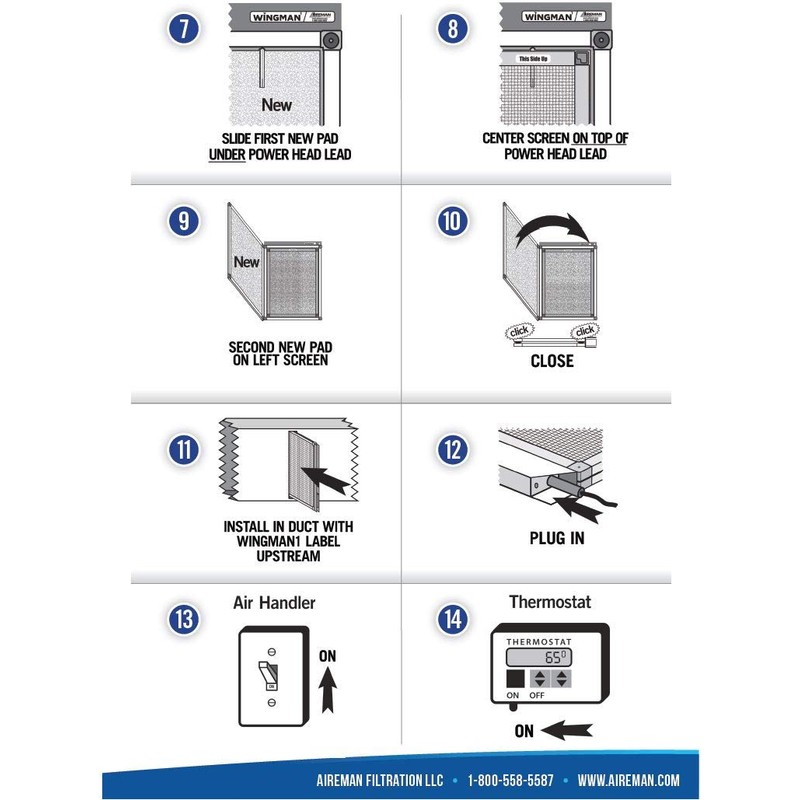 Wingman1 Electronic AC Furnace Air Filter Replacement Pads Year Supply