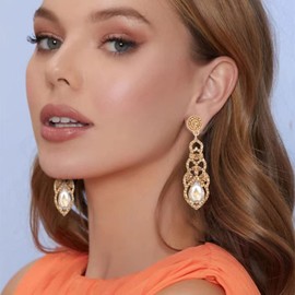 Elegant Rhinestone Champagne Wedding Bridal Teardrop Dangle Earrings Bling Crystal Chandelier Dangling Earrings for Women Brides