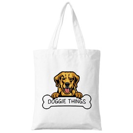 ZYQFN Golden Retriever Doggie Things Canvas Tote Bag for Women, Dogs Lover Gift for Dog Mom, Birthday Christmas Cute Golden Retriever Gifts For Women, Tote Bag for Work College Travel. (045)