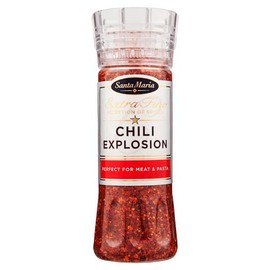 Santa Maria Chili Explosion Spices with Grinder - Best for Meat, Hot or Cold Sandwiches, Egg Dishes, Pizza and Pasta - 9.7 Oz