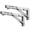 LSK 10 Inch Folding Shelf Brackets, Heavy Duty Stainless Steel