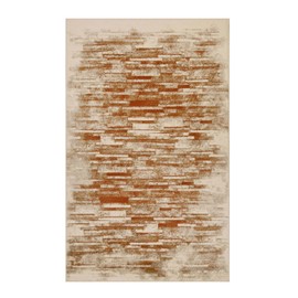 Superior Indoor Large Area Rug, Washed Brick Style, Floor Throw Decor for Bedroom, Kitchen, Office, Dining/Living Room, Dorm, Playroom, Entryway, Jute Backing, Culver Collection, 7' x 9', Rust