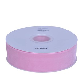 Ribest 1 1/2" Pearl Pink Velvet Ribbon by 10 Yards Spool for Craft Gift Wrapping Decoration